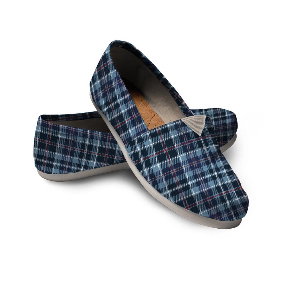 Tartan Blue Plaid Canvas Shoes-grizzshop