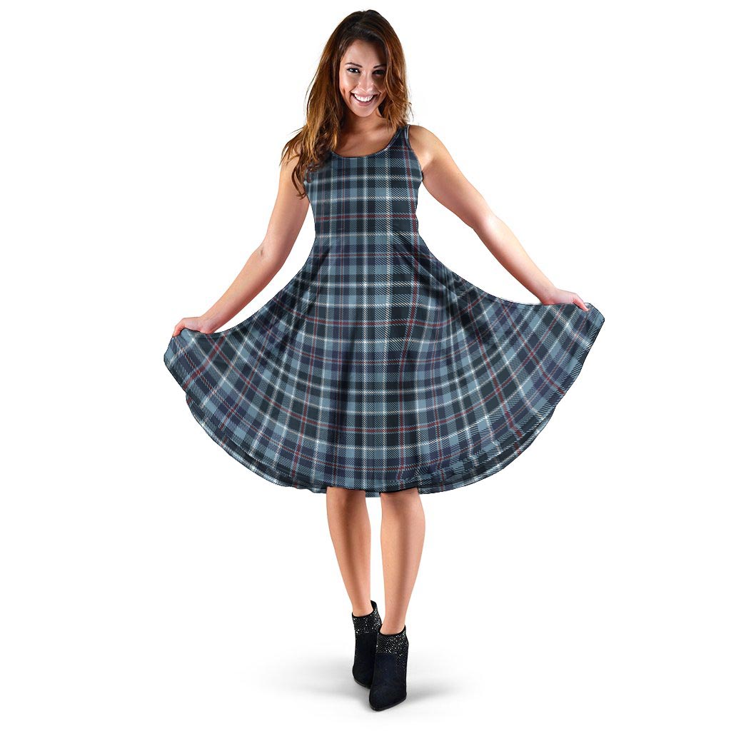 Tartan Blue Plaid Dress-grizzshop