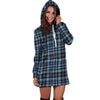 Tartan Blue Plaid Hoodie Dress-grizzshop