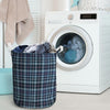 Tartan Blue Plaid Laundry Basket-grizzshop