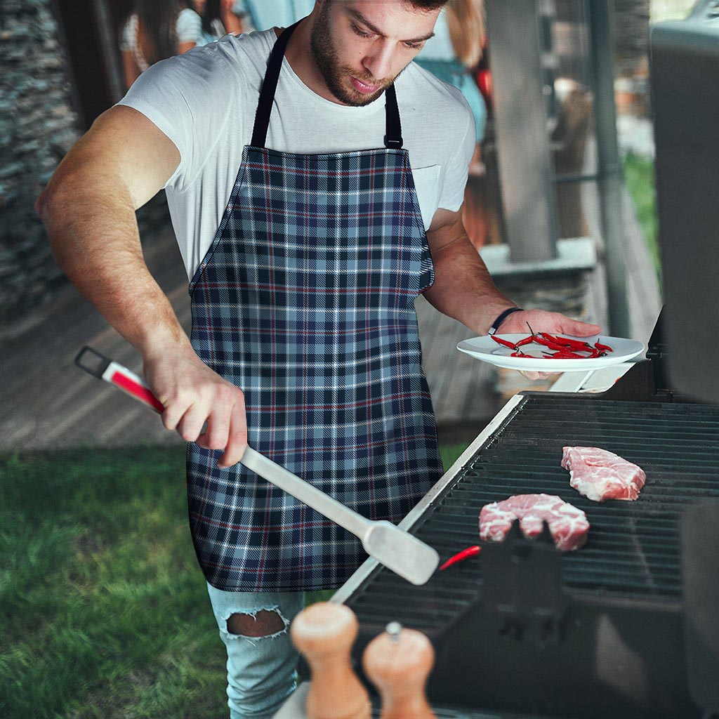 Tartan Blue Plaid Men's Apron-grizzshop