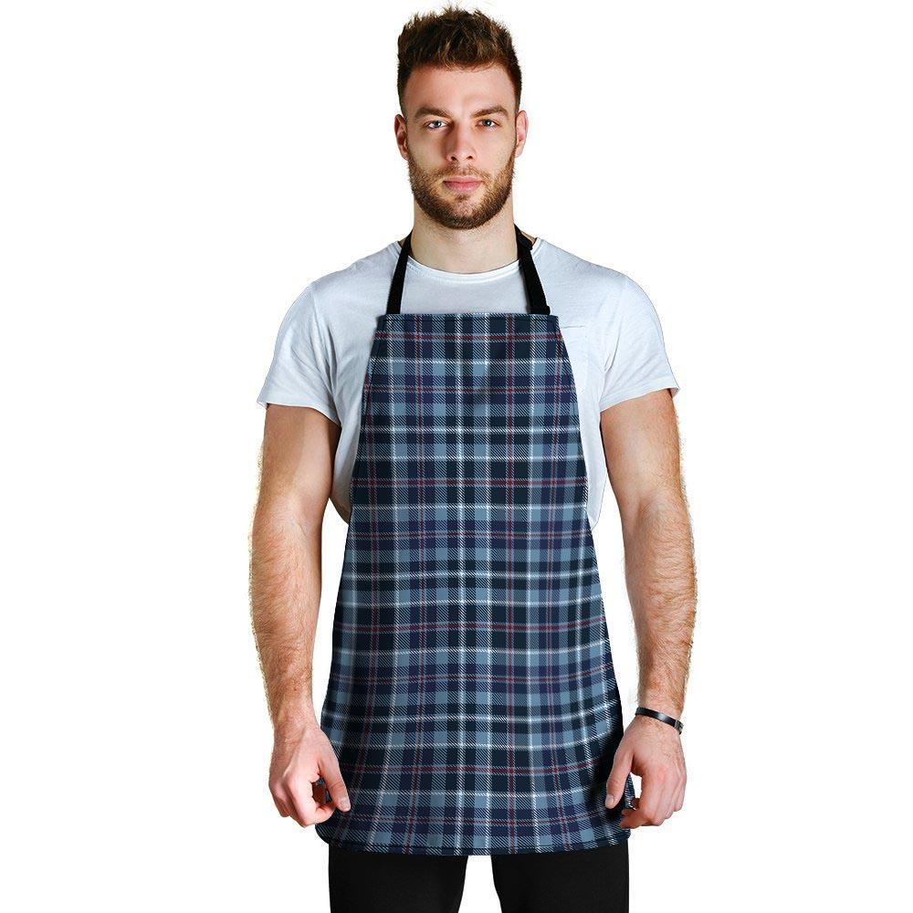 Tartan Blue Plaid Men's Apron-grizzshop