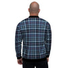 Tartan Blue Plaid Men's Bomber Jacket-grizzshop