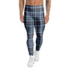 Tartan Blue Plaid Men's Leggings-grizzshop