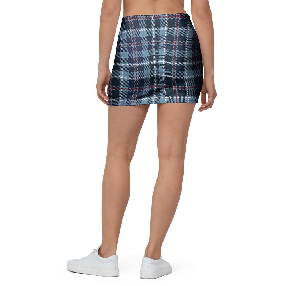 Tartan Blue Plaid Mini Skirt-grizzshop