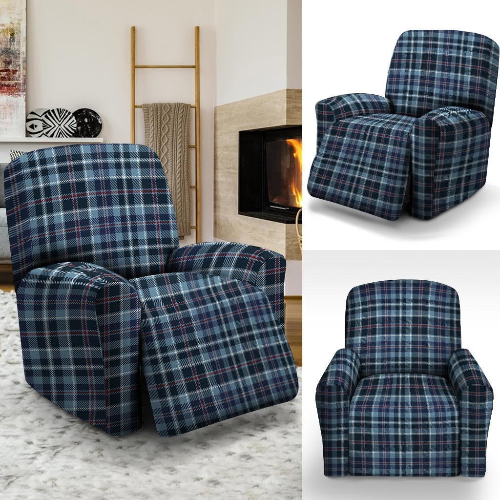 Tartan Blue Plaid Recliner Cover-grizzshop