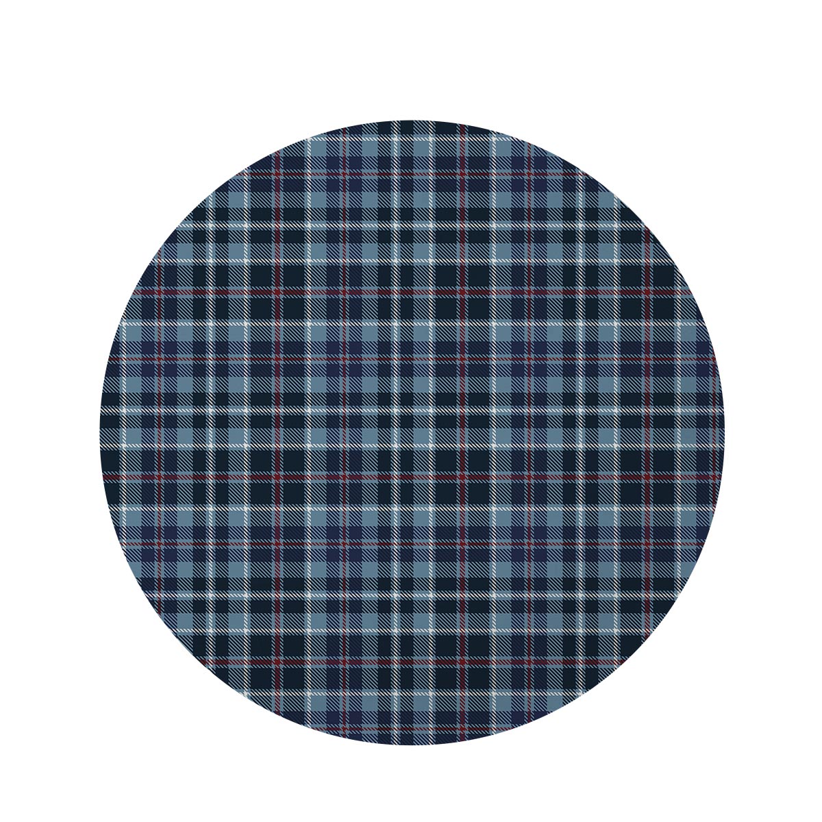 Tartan Blue Plaid Round Rug-grizzshop
