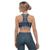 Tartan Blue Plaid Sports Bra-grizzshop