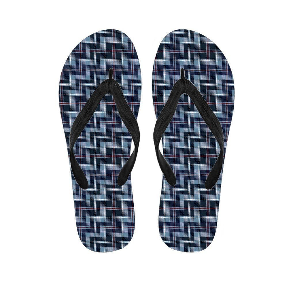 Tartan Blue Plaid Women's Flip Flops-grizzshop