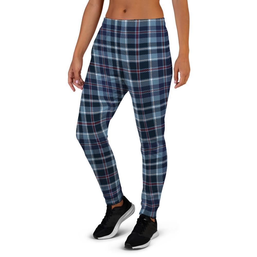 Tartan Blue Plaid Women's Joggers-grizzshop