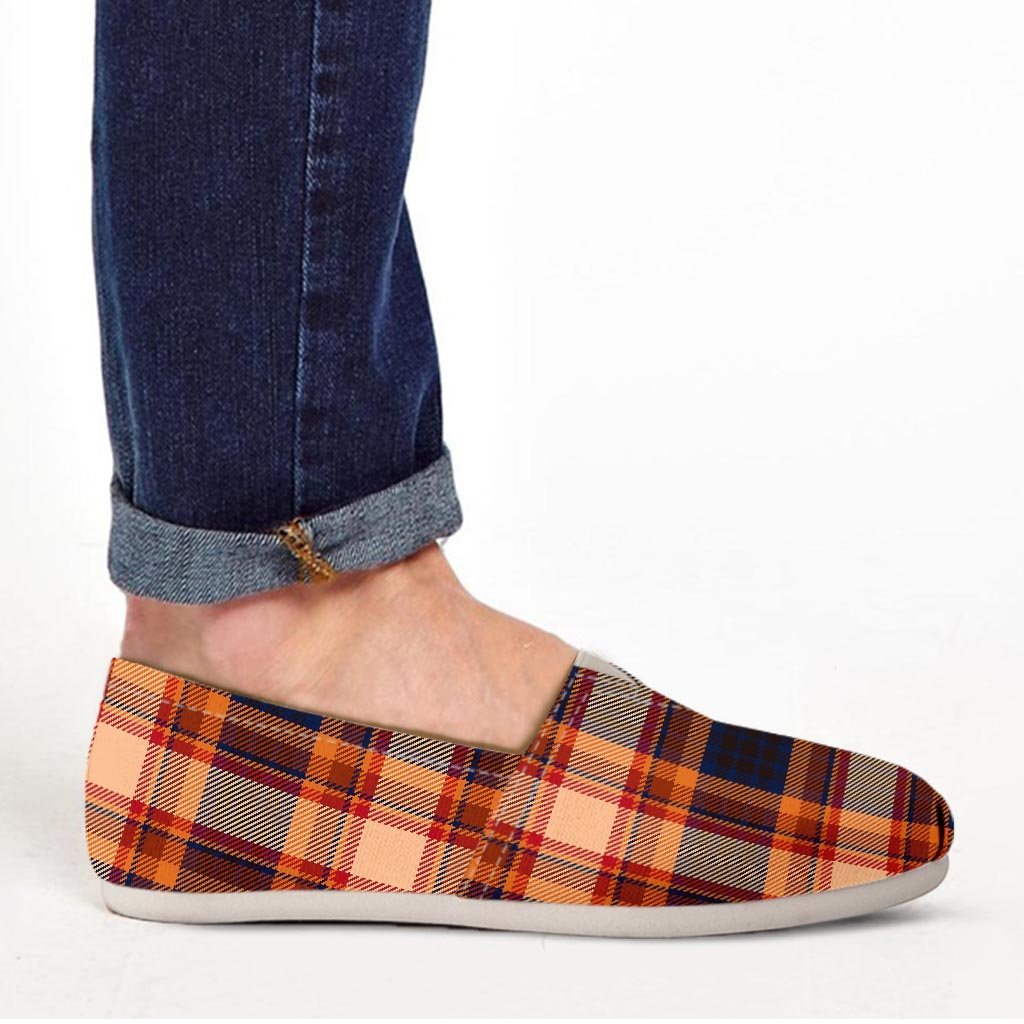 Tartan Brown Plaid Canvas Shoes-grizzshop