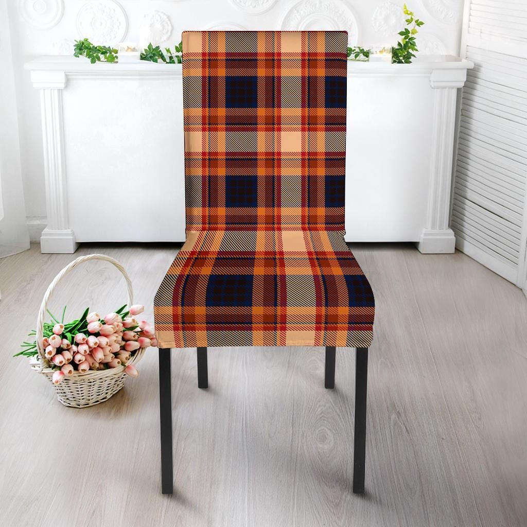 Tartan Brown Plaid Chair Cover-grizzshop