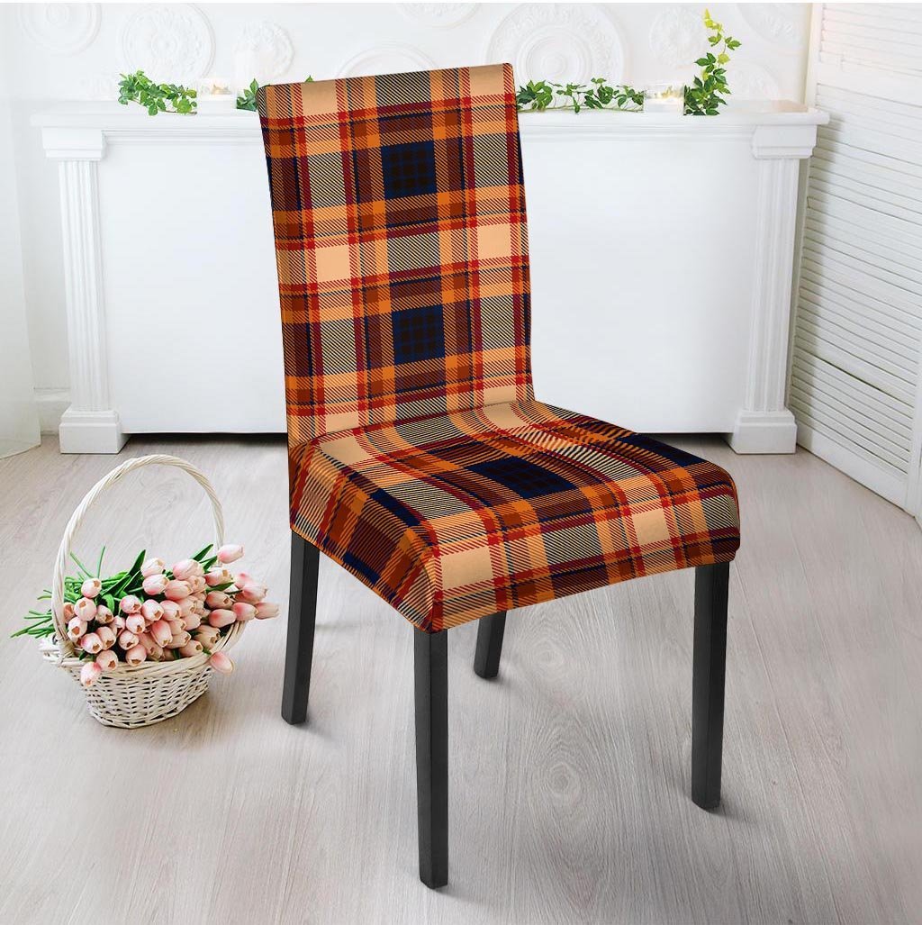 Tartan Brown Plaid Chair Cover-grizzshop
