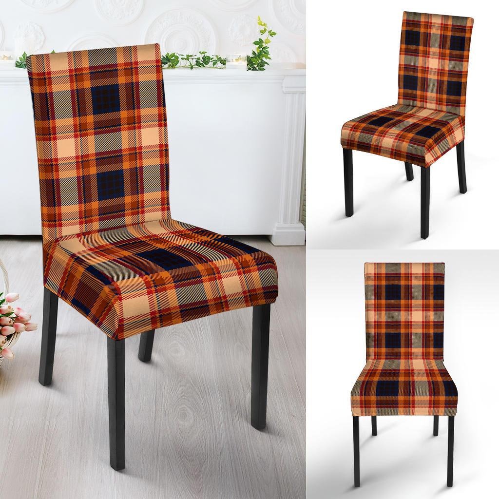 Tartan Brown Plaid Chair Cover-grizzshop