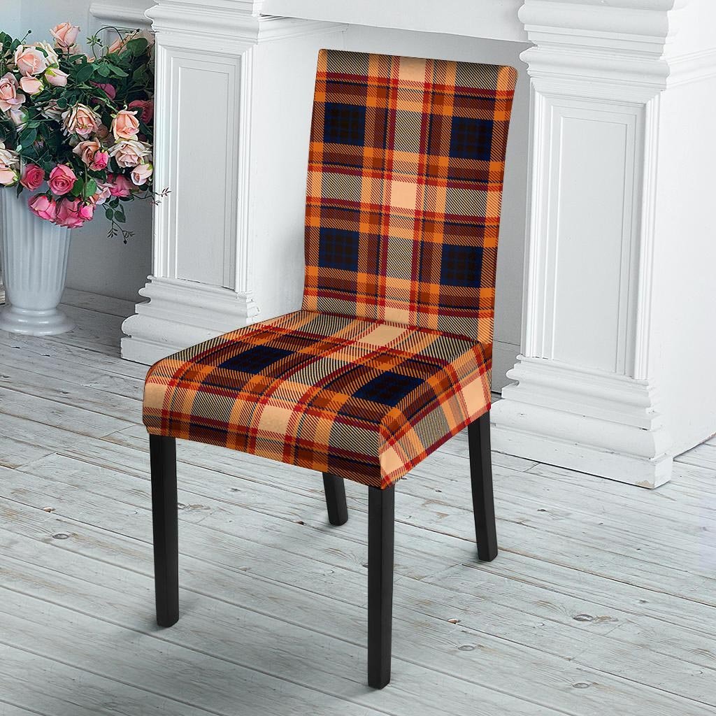 Tartan Brown Plaid Chair Cover-grizzshop