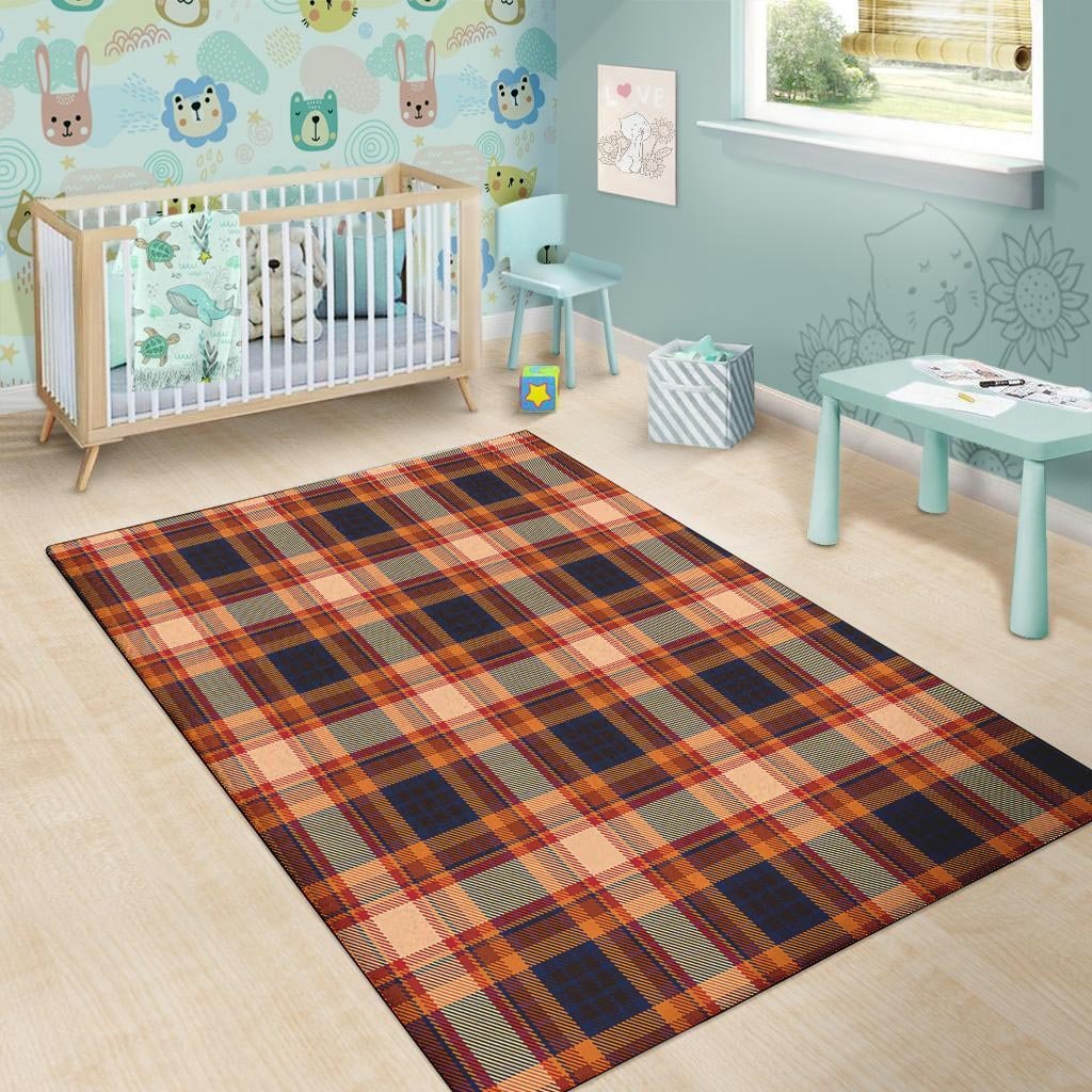 Tartan Brown Plaid Floor Mat-grizzshop