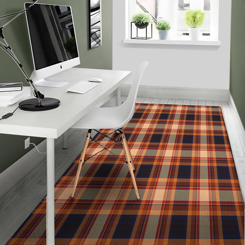 Tartan Brown Plaid Floor Mat-grizzshop