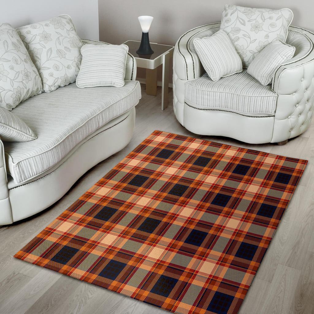 Tartan Brown Plaid Floor Mat-grizzshop