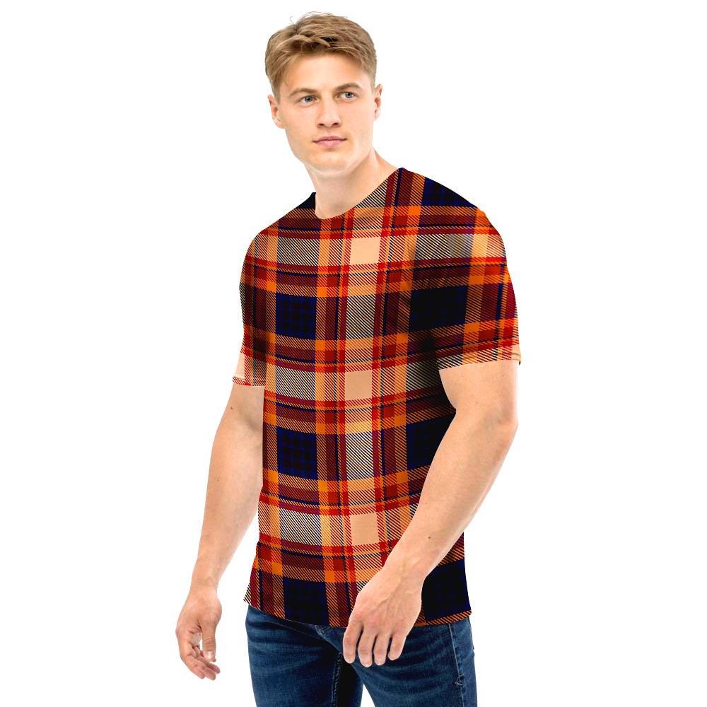 Tartan Brown Plaid Men T Shirt-grizzshop