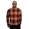 Tartan Brown Plaid Men's Bomber Jacket-grizzshop