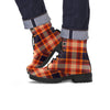 Tartan Brown Plaid Men's Boots-grizzshop