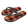 Tartan Brown Plaid Men's Flip Flops-grizzshop