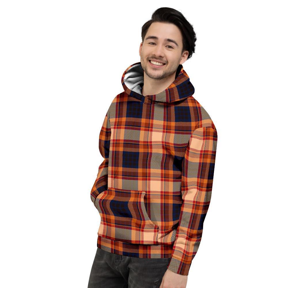 Tartan Brown Plaid Men's Hoodie-grizzshop