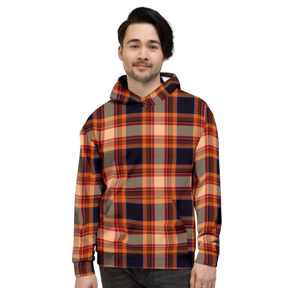 Tartan Brown Plaid Men's Hoodie-grizzshop