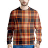 Tartan Brown Plaid Men's Sweatshirt-grizzshop