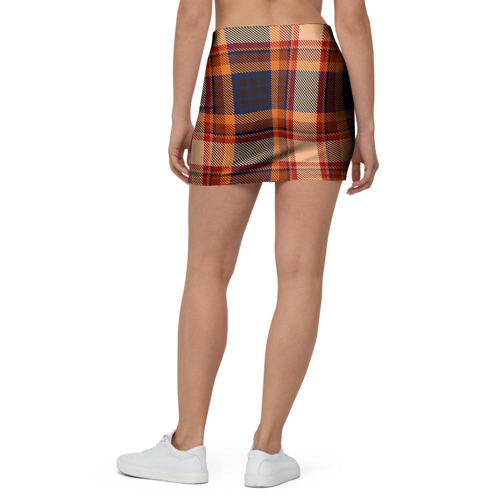Tartan Brown Plaid Mini Skirt-grizzshop