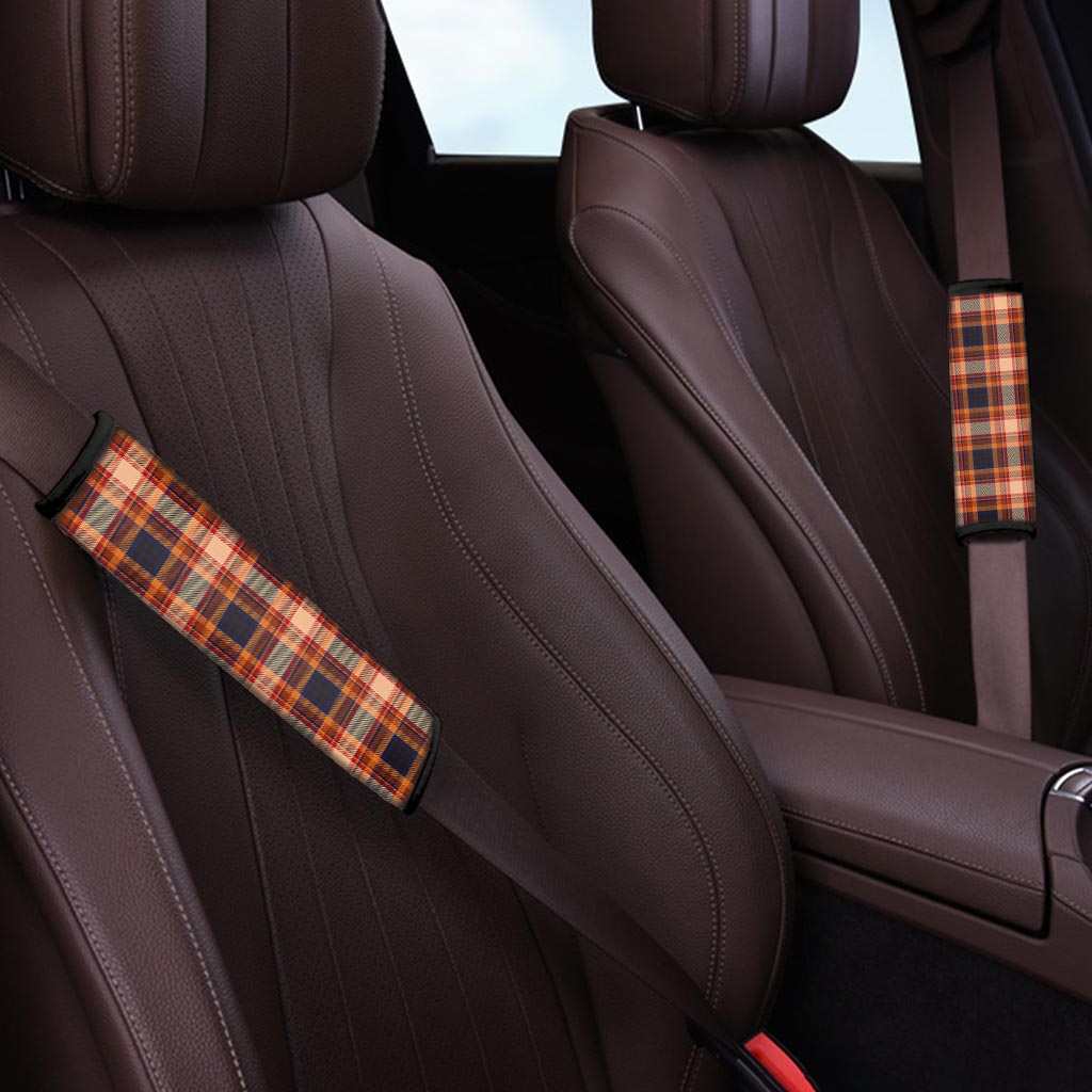 Tartan Brown Plaid Seat Belt Cover-grizzshop