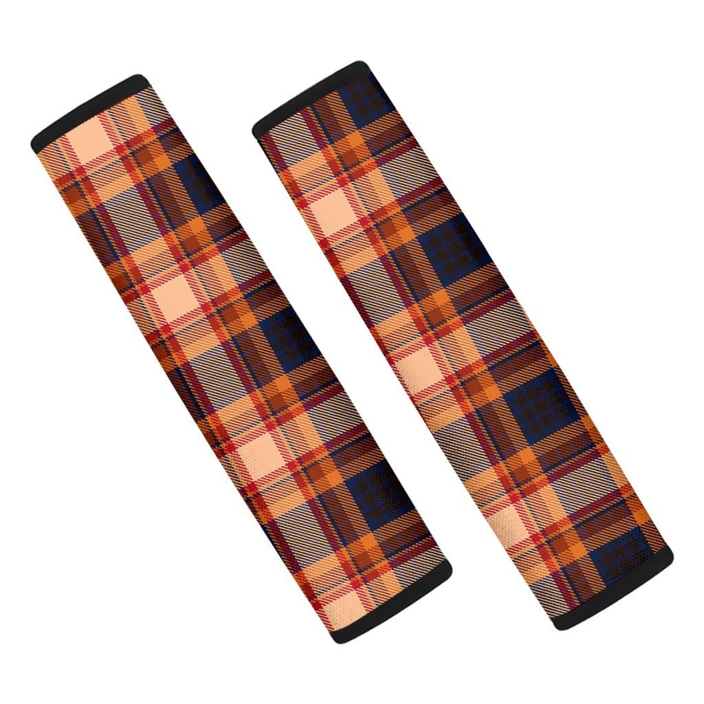 Tartan Brown Plaid Seat Belt Cover-grizzshop