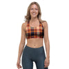 Tartan Brown Plaid Sports Bra-grizzshop