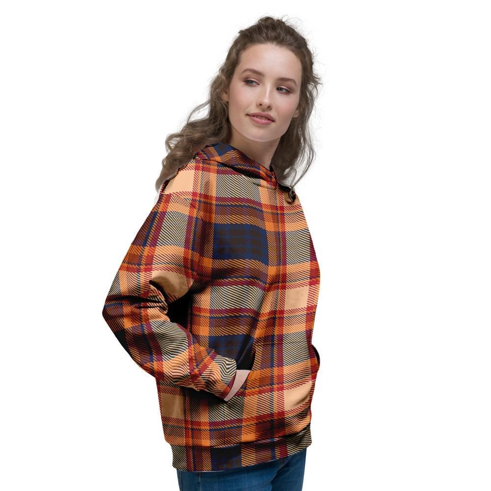 Tartan Brown Plaid Women's Hoodie-grizzshop