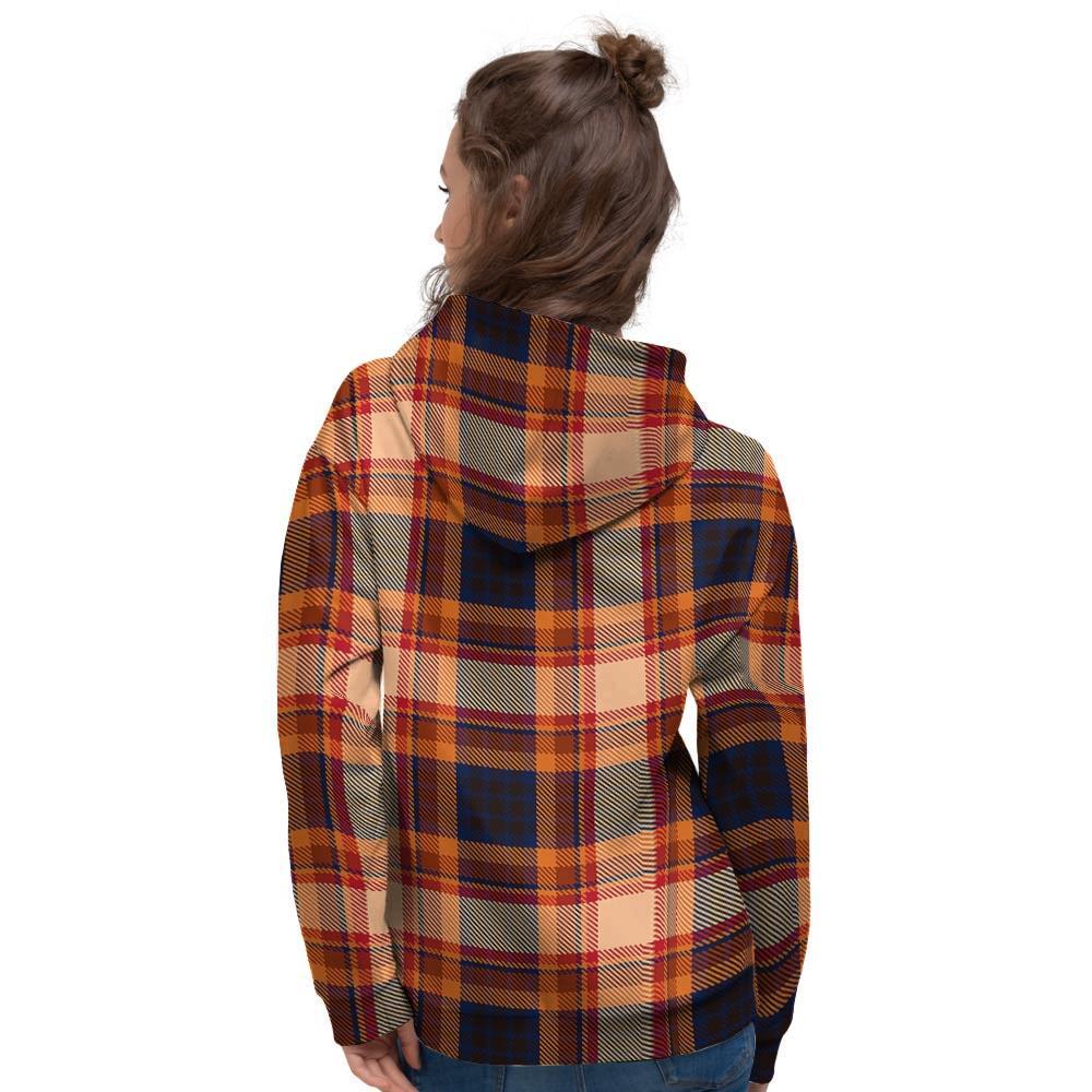 Tartan Brown Plaid Women's Hoodie-grizzshop