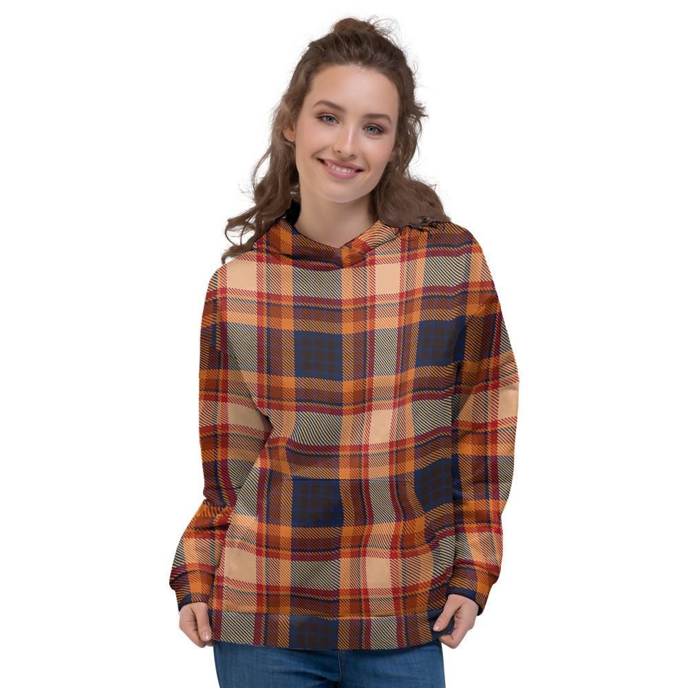 Tartan Brown Plaid Women's Hoodie-grizzshop