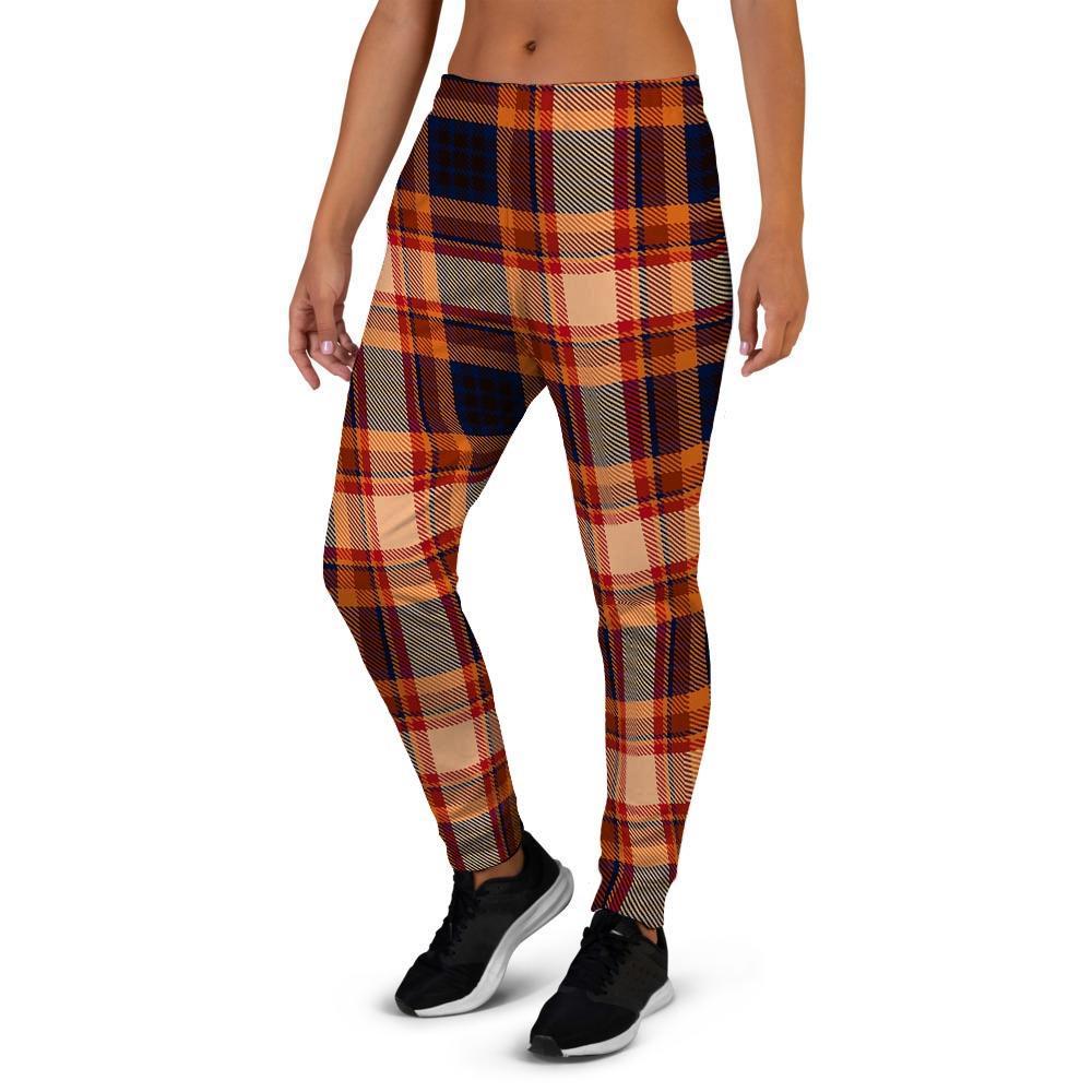 Tartan Brown Plaid Women's Joggers-grizzshop