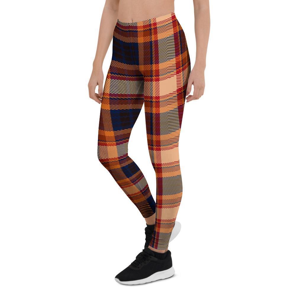 Tartan Brown Plaid Women's Leggings-grizzshop