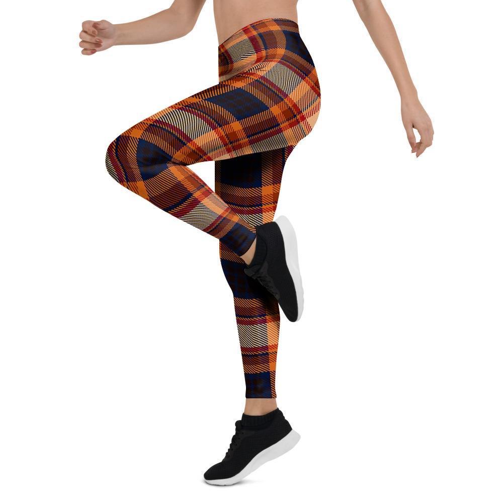 Tartan Brown Plaid Women's Leggings-grizzshop