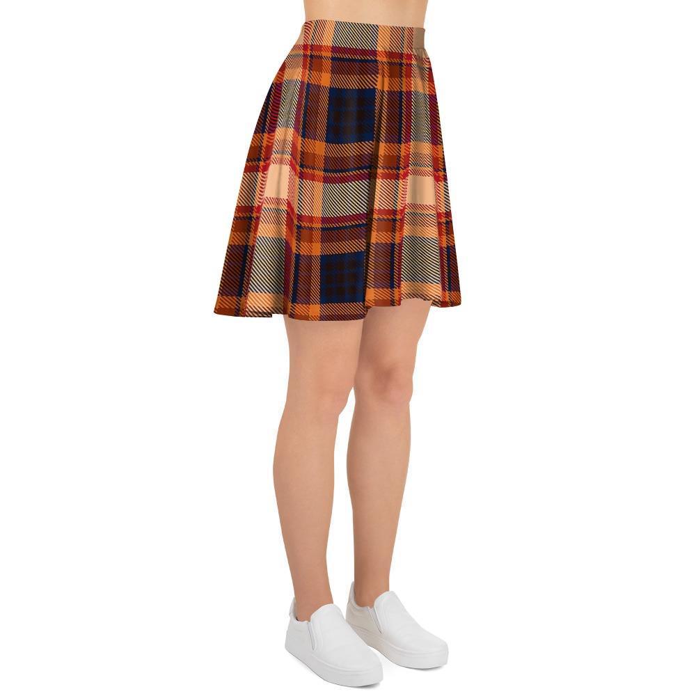 Tartan Brown Plaid Women's Skirt-grizzshop