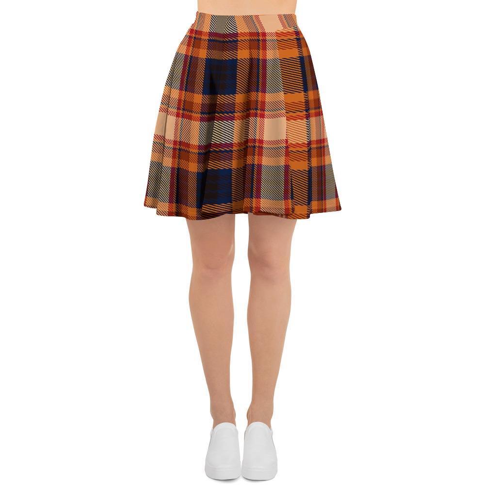 Tartan Brown Plaid Women's Skirt-grizzshop