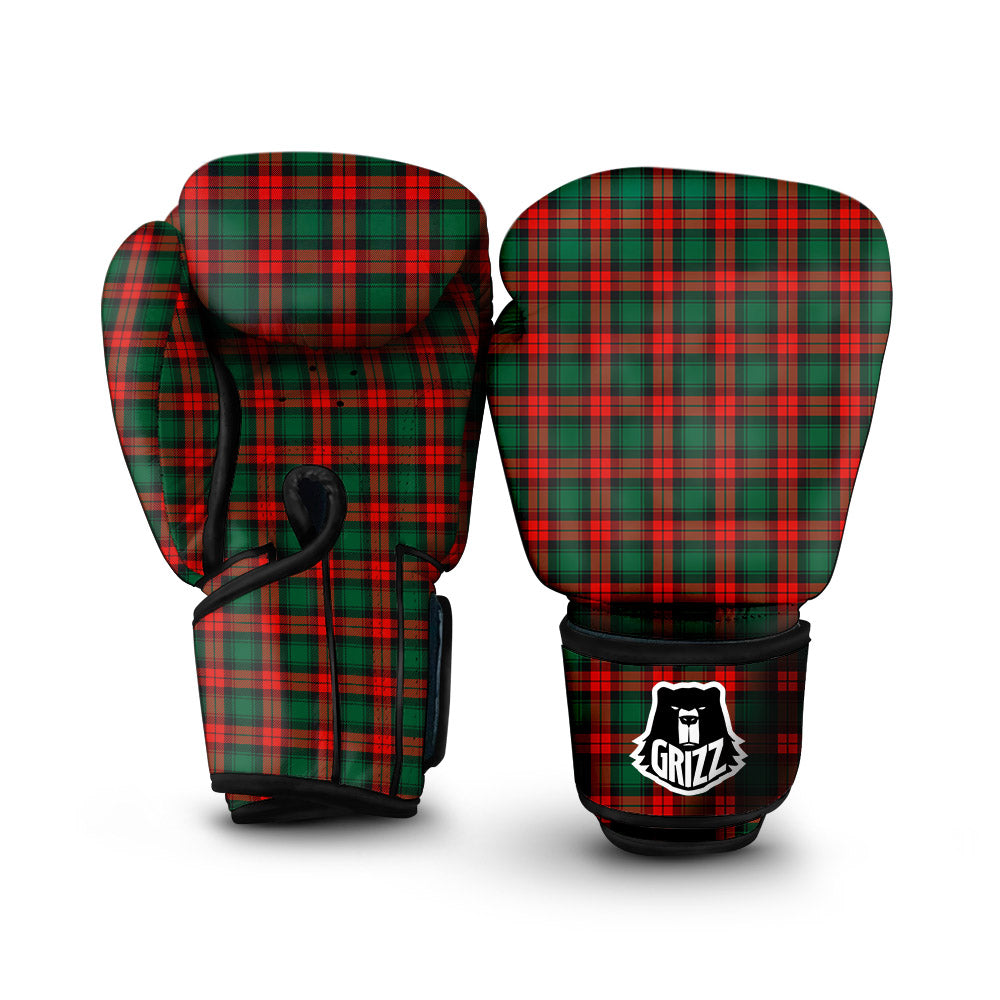 Tartan Christmas Print Pattern Boxing Gloves-grizzshop