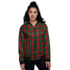 Tartan Christmas Print Pattern Women's Bomber Jacket-grizzshop