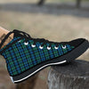 Tartan Clan Campbell Print Pattern Black High Top Shoes-grizzshop