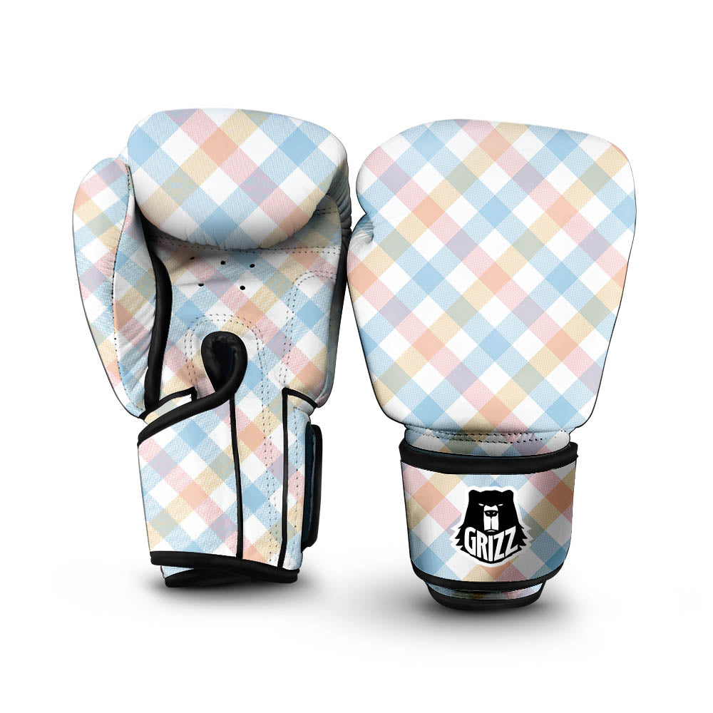 Tartan Colorful Print Pattern Boxing Gloves-grizzshop