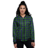 Tartan Green And Blue Print Pattern Women's Bomber Jacket-grizzshop