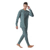 Tartan Green Red And White Print Men's Pajamas-grizzshop