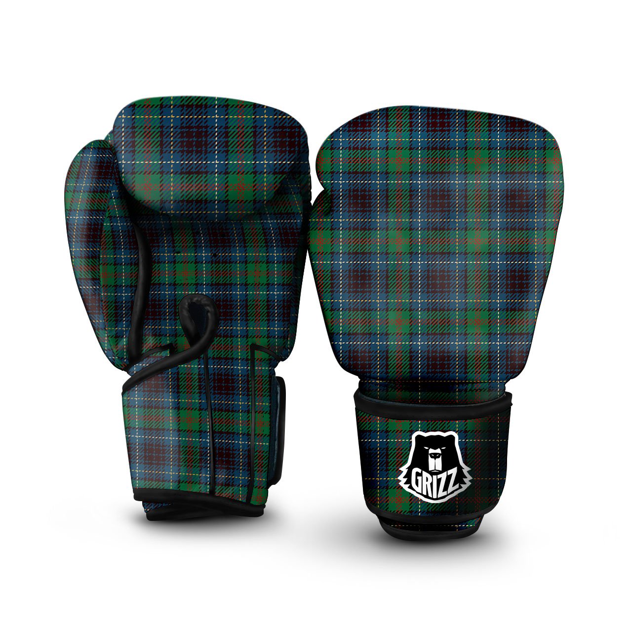 Tartan Irish Print Pattern Boxing Gloves-grizzshop