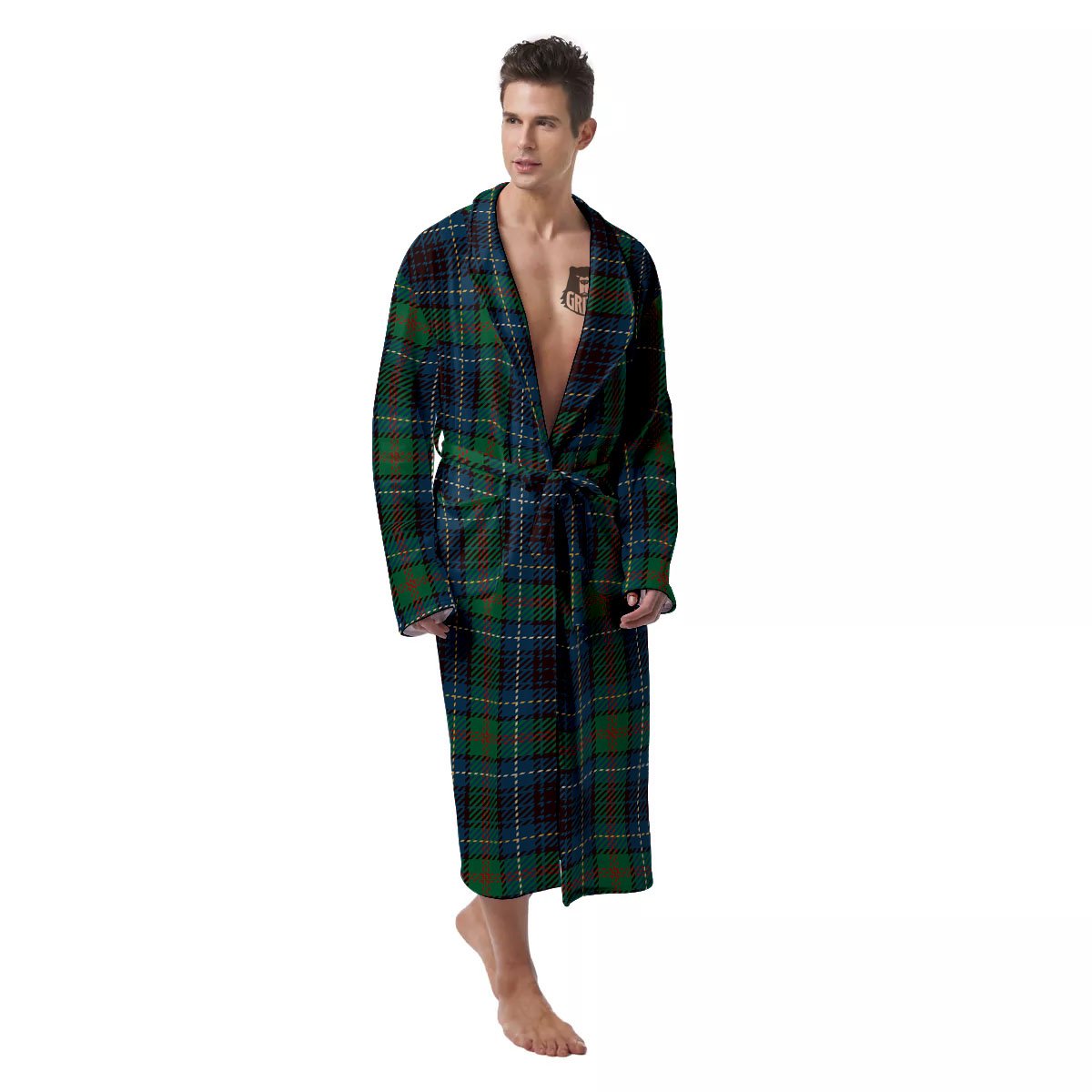 Tartan Irish Print Pattern Men's Robe-grizzshop