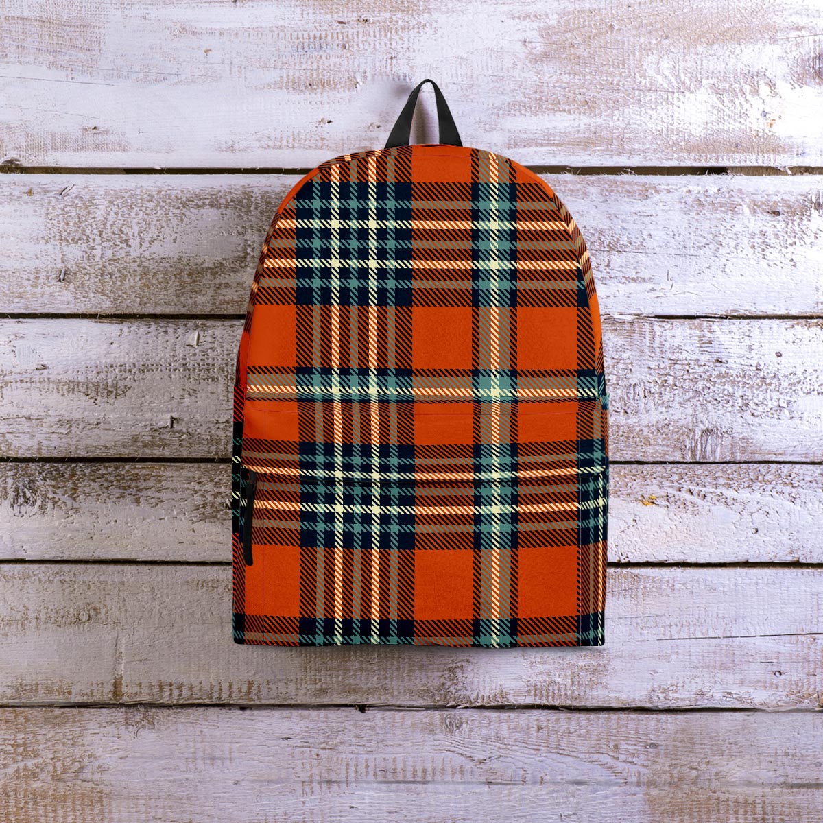 Tartan Orange Plaid Backpack-grizzshop